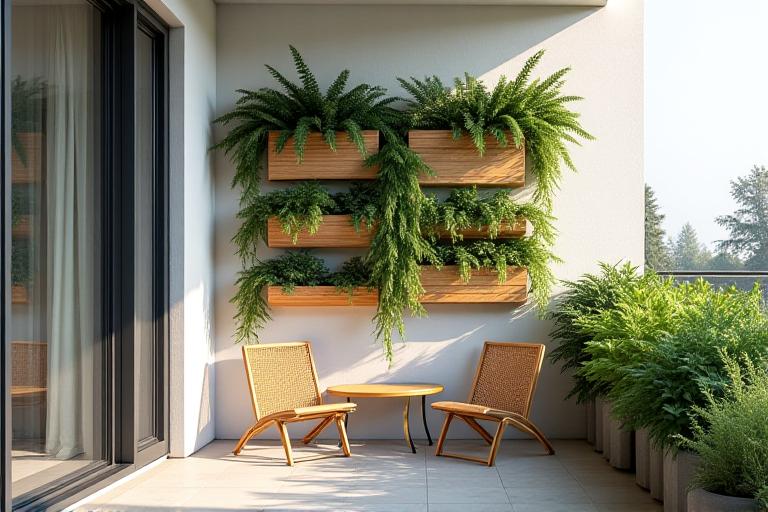 都会の狭いベランダでの壁面緑化