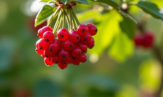 赤い実をつける庭木